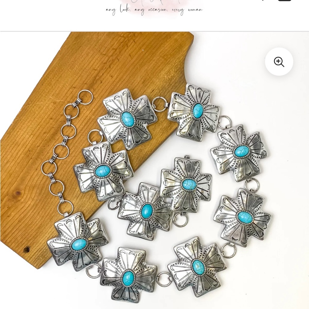 Turquoise Chain Belt | Western Boho
